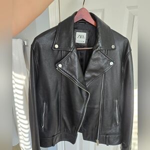 Zara Woman's Oversized Leather Jacket